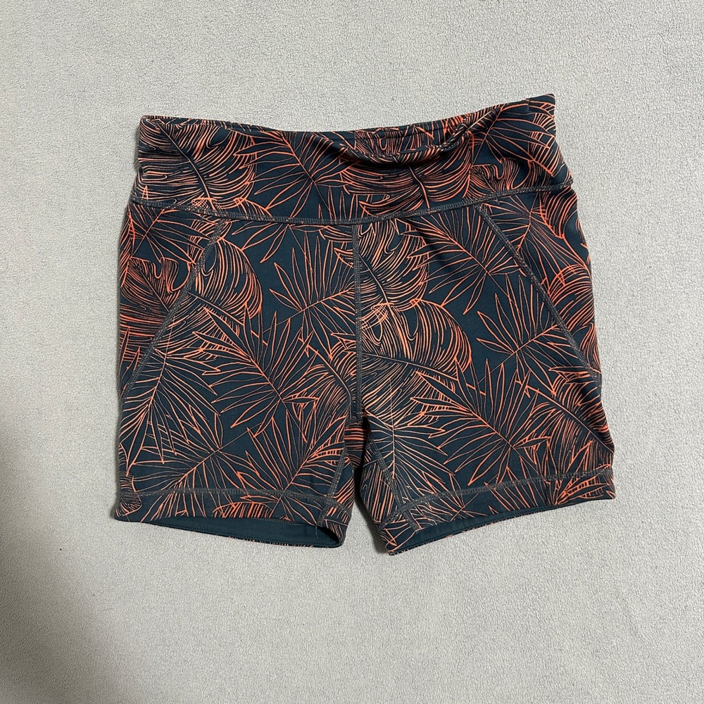 Title Nine Mid Rise‎ Mad Dash Reversible Shorts 4"  Aloha Womens Size Small